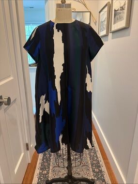 WHIT Multicolor trapeze silk dress